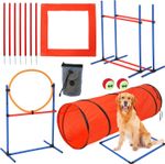 Dog Agility Equipment Tool Set Pet Obstacle Training Course Tunnel Pole
