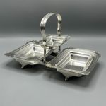 Antique Silver Plated Sweetmeat Cake Stand 2-Tier 1920s English Afternoon Tea