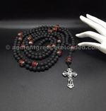 The Silver Cross Catholic Rosary - 15 decades, Stainless Steel Silver Cross.