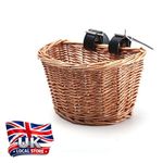 Retro Bike Basket Wicker Woven Bicycle Front Basket Handlebar Storage Basket
