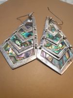 Abalone Alpaca  Danggling Earings