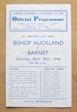 1946 FA Amateur Cup Final BARNET v BISHOP AUCKLAND @ CHELSEA *VG Cond Programme*