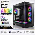 🖥️ Antec C5 ARGB ATX Mid Tower Gaming PC Case – Black | 7x Pre-Installed