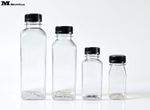 100ml, 250ml,350ml,500ml, PET plastic juice, smoothie square bottles with caps