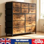 12 Drawers Modern Fabric Chest of Drawers Storage Organizer Bedroom Furniture