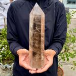 3.06LB Natural crystal Tea black obelisk quartz energy column healing