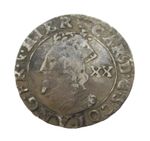 King Charles I Scottish 20 Pence Coin 3rd Coinage, Fair Condition 1637 Antique
