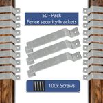 Pack of 50 Galvanised Steel Woodside Fence Panel 4" x 4" Post Security Brackets