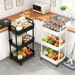 3 Tier Storage Trolley Cart on Wheels Kitchen Bathroom Laundry Narrow Space Rack