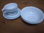 Vintage Pyrex / Corelle “Chelsea Blue” Snowflake Pattern  Partial Set 9 pieces