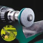 “Electric Lawn Mower Sharpener – Wear-Resistant Grinding Head & Whetstone”