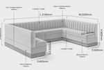 Seating Global Corner Restaurant Booth Channel Back Upholstered 3160mm x 900mm