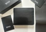 BRAND NEW HUGO BOSS MEN ASOLO BI-FOLD BLACK LEATHER WALLET-COIN POCKET