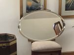 Antique Edwardian Overmantel Mirror Large Brass Framed