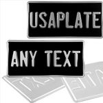 2x Novelty Black & Silver American USA Style Number 300x150 12x6 Pressed Plates