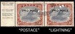 PAPUA: SURCHARGED 1931 OVERPRINT GIBBONS 121(a)a COBALT POSTACE+LIGHTNING CV£300