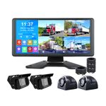 Panorama 10" Quad Monitor 360° Parking System DVR backup HD Cameras For Truck RV