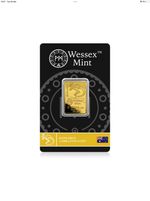 Wessex Mint 1/1000oz Kangaroo Gold Bar 999.9 Fine Gold In Assay Sleeve