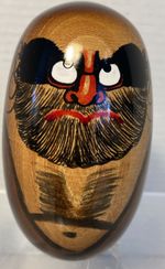 Japanese Daruma Wood Kokeshi Doll Buddhist Good Lucky Wealth Success Fortune