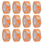 12Pcs 1" x 147ft Flagging Tape, Non-Adhesive Survey Marking Tape, Orange/Silver