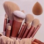 13 Pcs Make up Brush Set Buffer Powder Contour Eyeshadow With Pouch Brushes Set