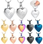 Paw Print Heart Pet Urn Keepsake Pendant Dog Cat Memorial Necklace For Ashe Gift