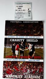 1977 Charity Shield Programme Liverpool v Manchester United With Ticket