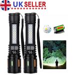2 x 990000000LM Super Bright Flashlight Powerful Rechargeable Torch Zoomable LED
