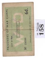 PRISONERS OF WAR CAMPS prison money, 156 ( unknown camp, England), 6 d rare