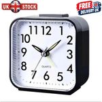 Quartz Alarm Clock With Night Light Snooze Small Battery Alarm Clocks Bedside UK