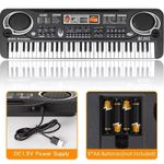 New 61 Keys Electronic Keyboard  Digital Music Instrument Piano Microphone Black