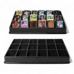 18 Slot Trading Card Sorting Tray/Dealer Storage Compartments/Black/Pokemon/TCG