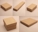 12 x Pack Natural Brown Card Gift Jewellery Wholesale Bulk - with Black Insert