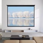Wall Mounted Manual Projector Screen Pull Down Home Theater 60/72/84/92/100/120"