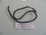 HEMATITE GEMSTONE ROUNDS 6mm Non-magnetic – 1 STRAND - BRAND NEW