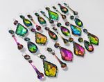 24 Vitrail Chandelier AB Glass Crystals Beads Sun Catchers Droplets Iridescent