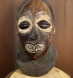 Authentic African art Wood mask   CHOKWE DRC Statue Hand Carve Tribal 