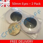 50mm googley googly wibbly wiggly wobbly craft eyes, self adhesive 2 Eyes