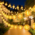 60m Festoon Garden Lights Mains Powered LED G40 Bulb Outdoor String Lights 200FT