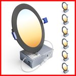 Ensenior 6 Pack 6 Inch Led Recessed Light Dimmable 2700K-5000K 5Cct 1200Lm High