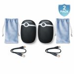 2 Pack 10000mAh Rechargeable Hand Warmer Electric Power Bank 3 Heat Levels USB
