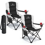 Voyager Padded Camping Chairs Premium Foldable Chair with Cooler Bag 2 Pack Set
