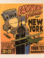 Radiohead Roseland Concert Poster Sean Ellis Ltd 200 9/28-29 2011 RARE Waste