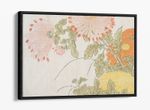 KATSUKAWA SHUNSHO, CHRYSANTHEMUMS -FLOAT EFFECT CANVAS WALL ART PRINT