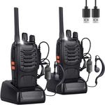 2PCS Baofeng BF-88E 400-470MHz Walkie Talkie Long Range Two Way Radio + Earpiece