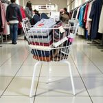 White Round Dump Bin Wire Storage Basket Shop Display Shopfittings & Retail 55cm