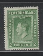 Newfoundland WWII 1941 2c Green KGVI Scott 253  MNH bwcol 107