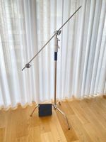 330cm Heavy Duty C-Stand with Boom Arm, 2x Grip Heads & Sandbag - Excellent Cond