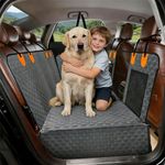Hard Bottom Dog Hammock Back Seat Extender Waterproof Cover with Mesh Window