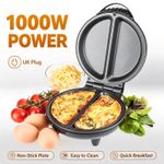 1000W Omelette Maker Electric Non-Stick Deep Fill Dual Egg Cooker Pan UK Stock